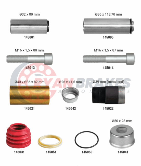 Caliper Guides & Seals Repair Kit
