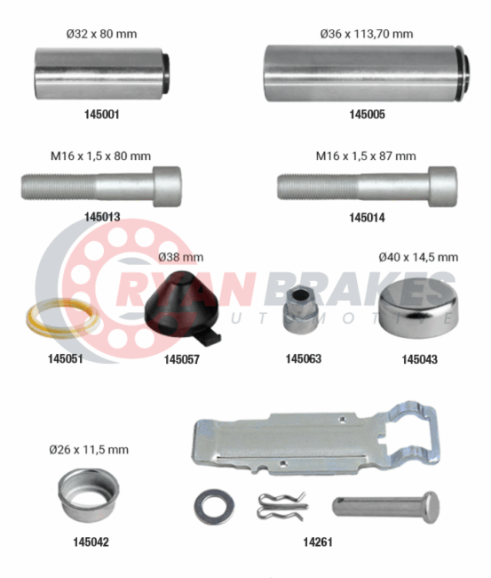 Caliper Guides & Pad Retainer Repair Kit