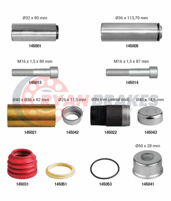 Caliper Guides & Seals Repair Kit