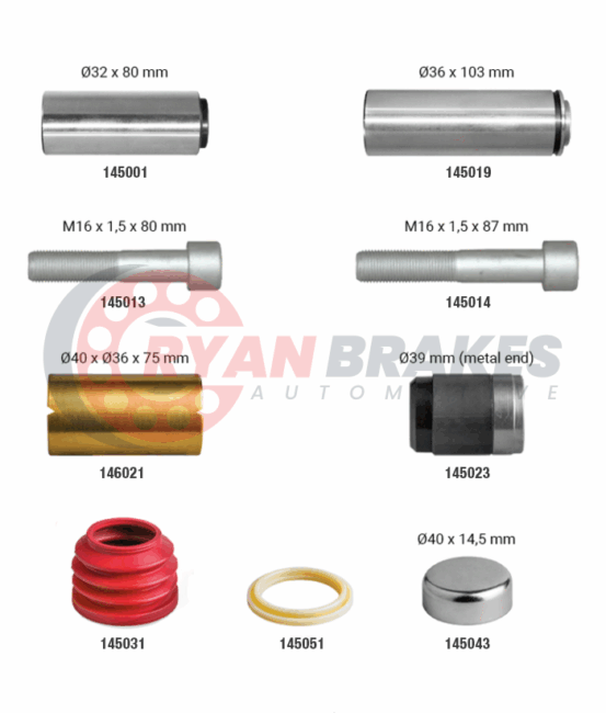 Caliper Guides & Seals Repair Kit