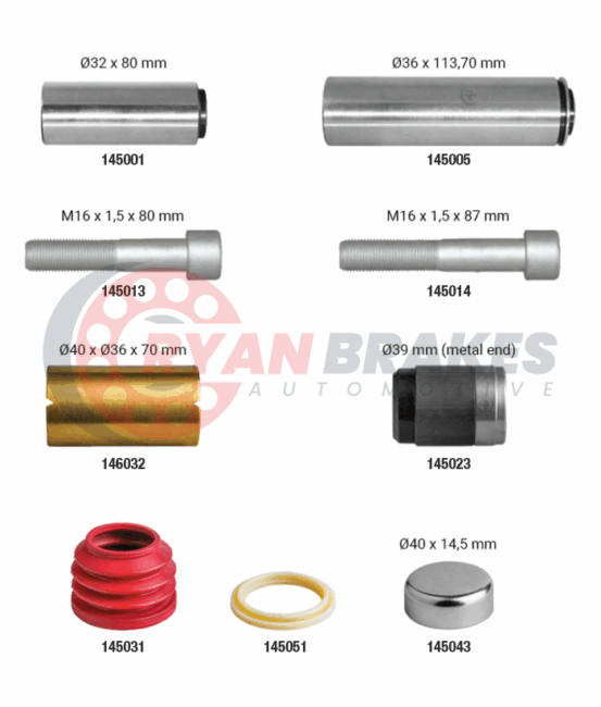 Caliper Guides & Seals Repair Kit