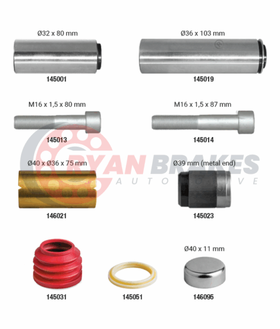 Caliper Guides & Seals Repair Kit