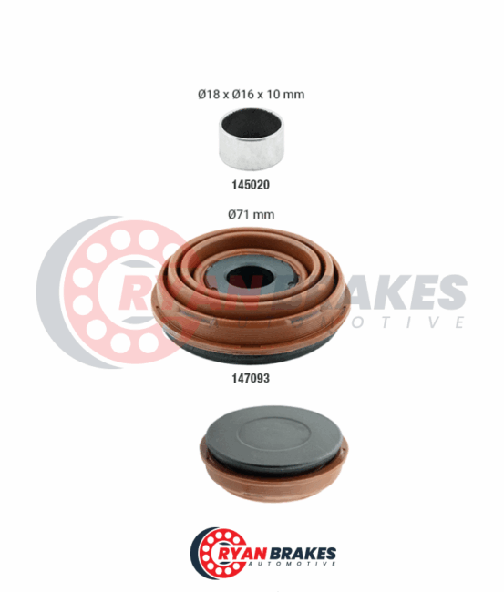 Caliper Piston Tappet Repair Kit (Ø71 mm)