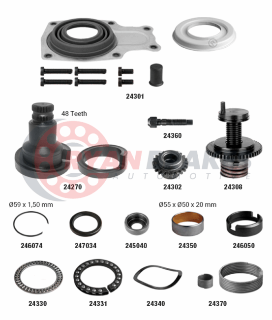 Caliper Mechanism Repair Kit (Front – Right / 48 Teeth)