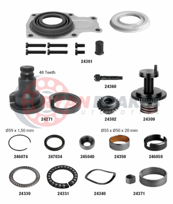 Caliper Mechanism Repair Kit (Front – Left / 48 Teeth)