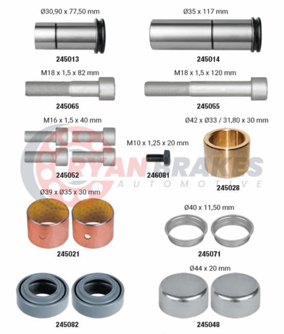 Caliper Guides & Seals Repair Kit