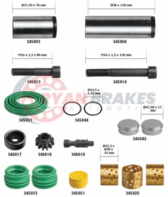 Caliper Guides & Seals Repair Kit