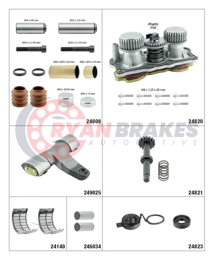 Caliper Complete Repair Kit (Front / Right)